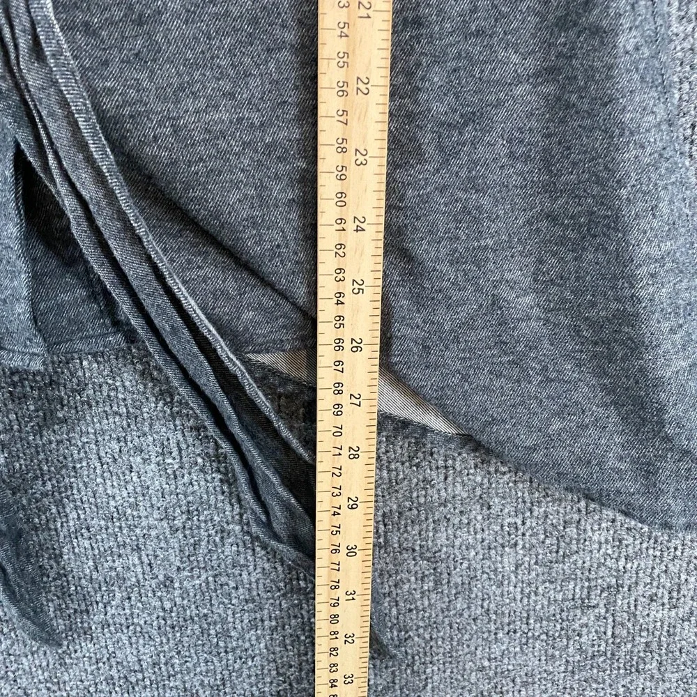 Nicholas K Shirt Womens S Gray Fleece Button Up Front Tie Lagenlook Grunge Layer
